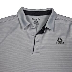 Reebok Golf Polo Mens Large Gray Athletic Shirt Performance Logo